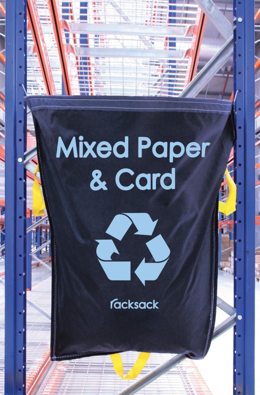 Racksack Hard-wearing and Re-usable Mixed Paper & Card Sack 160 Litre Capacity Blue With Blue Text (each) - RSB1/MP - Image 1