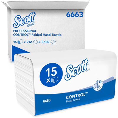 Scott 1-Ply Performance Hand Towels 212 Sheets (Pack of 15) 6663