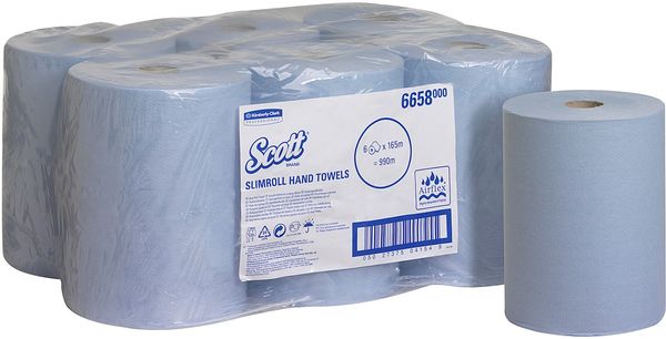 Scott Slimroll Hand Towel Roll Blue 165m (Pack of 6) 6658