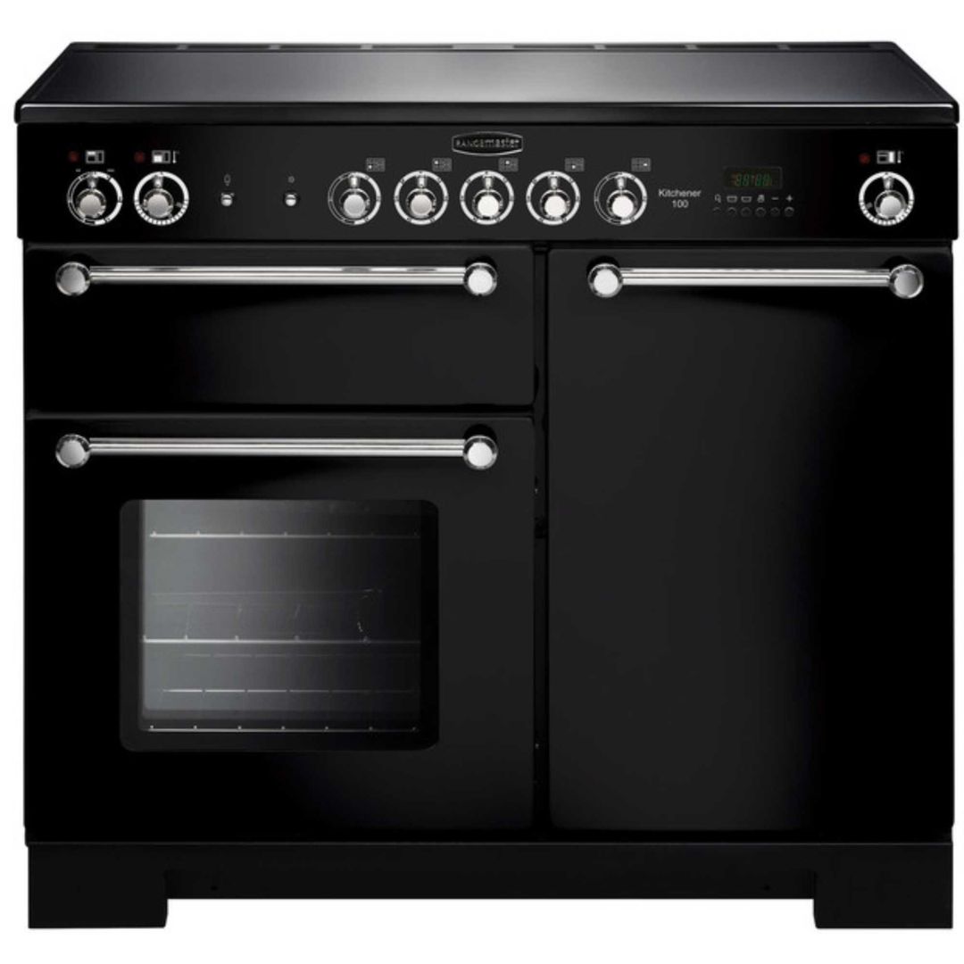 Rangemaster KCH100ECBL/C Kitchener 100cm Ceramic Range Cooker 112820 - BLACK - Image 1