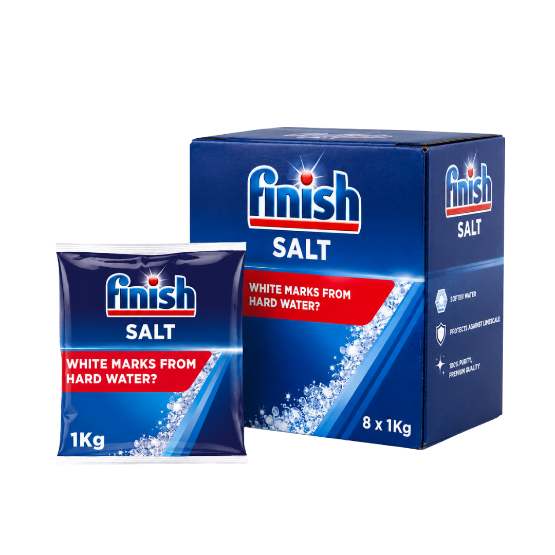 Finish Dishwasher Salt 8 x 1kg - Image 1