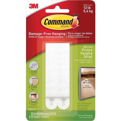 Command Narrow Picture Hanging Adhesive Strips