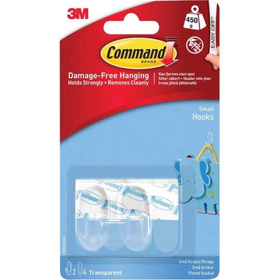 Command Adhesive Strip Hooks Clear S Pack of 2
