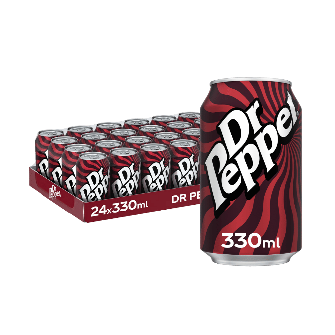 Dr Pepper Sparkling Fruit Flavoured Soft Drink 24 x 330ml - Image 1