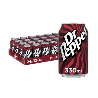 Dr Pepper Sparkling Fruit Flavoured Soft Drink 24 x 330ml