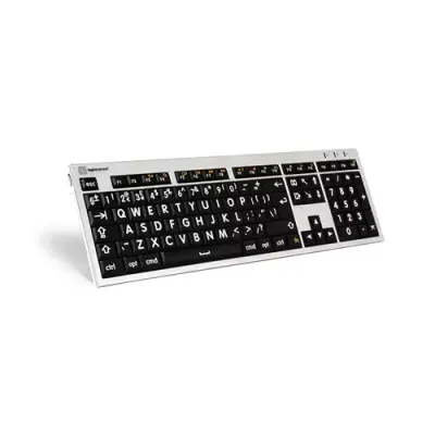 Logickeyboard LKB-LPRNTWB-CWMU-UK keyboard Office USB QWERTY UK English Black Silver White