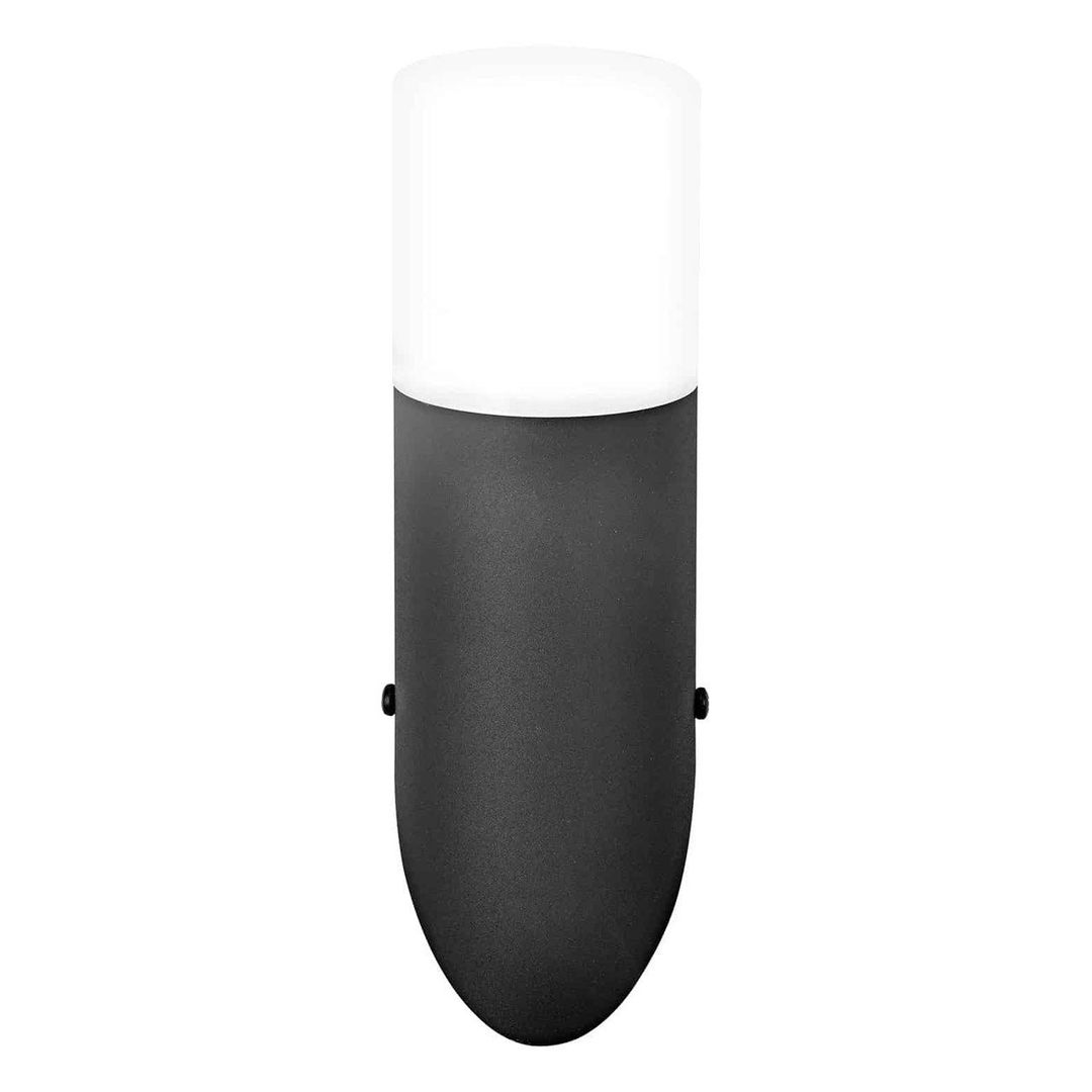 Opus Outdoor Angled Wall Lantern E27 Opal Black - Image 1