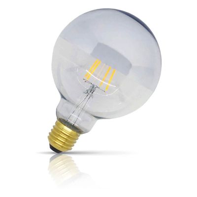 Opus LED G95 Globe Light Bulb E27 5W Dim Crown Silver Extra Warm White 2200K Screw Filament