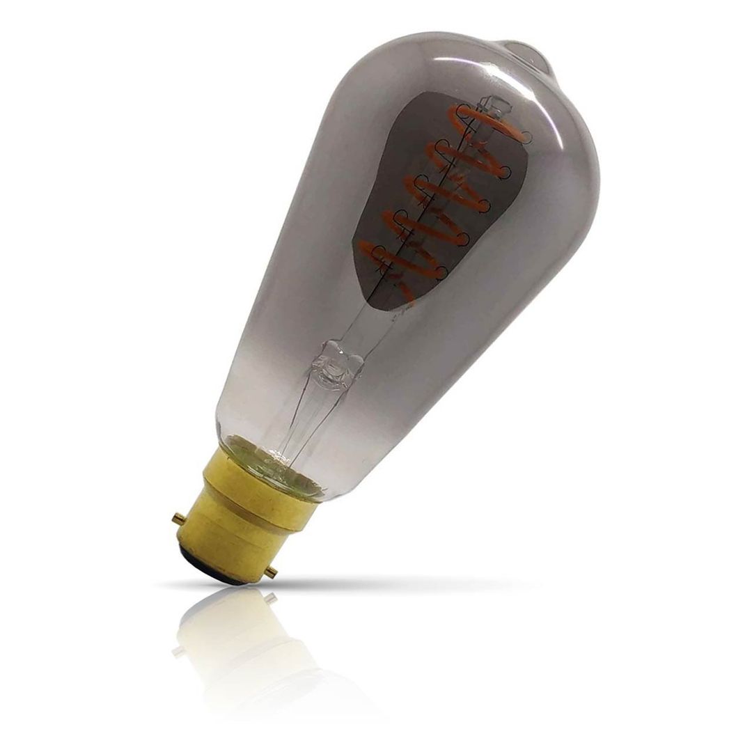 Opus LED ST64 Light Bulb B22 4W Dim Extra Warm White 2200K Squirrel Cage Bayonet Filament Smoky - Image 1