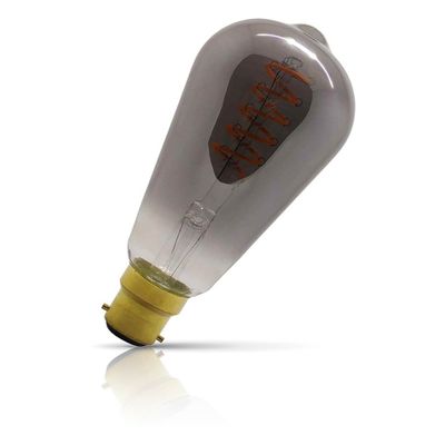 Opus LED ST64 Light Bulb B22 4W Dim Extra Warm White 2200K Squirrel Cage Bayonet Filament Smoky