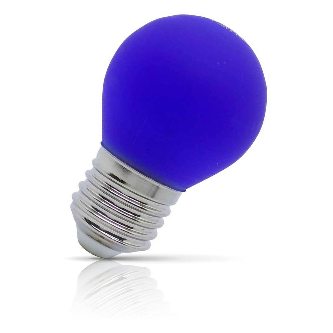 Opus LED Golfball Light Bulb E27 4W Blue Round Screw Coloured in Frosted - Image 1