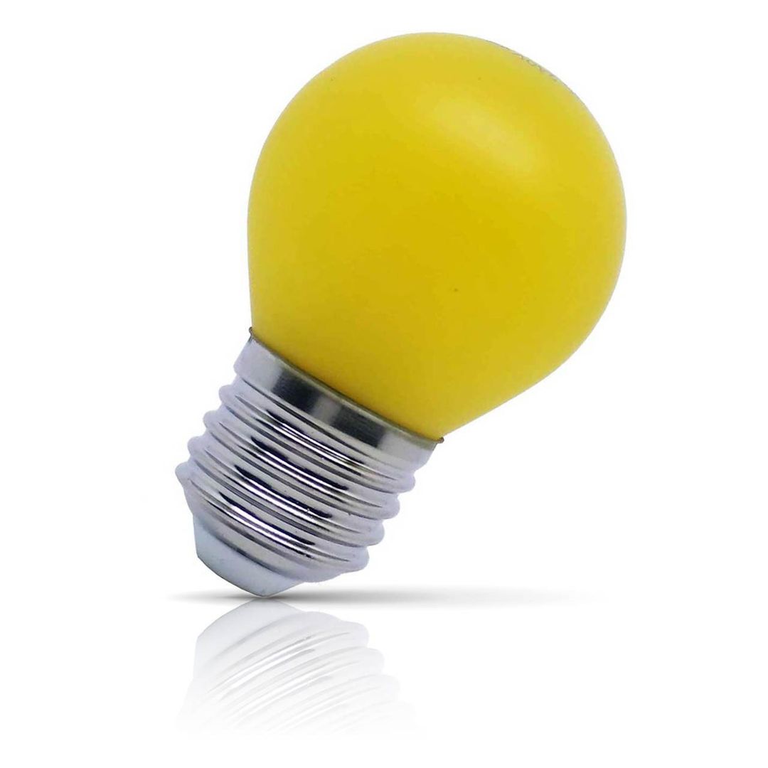 Opus LED Golfball Light Bulb E27 4W Yellow Round Screw Coloured in Frosted - Image 1