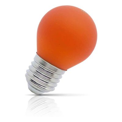 Opus LED Golfball Light Bulb E27 4W Orange Round Screw Coloured in Frosted