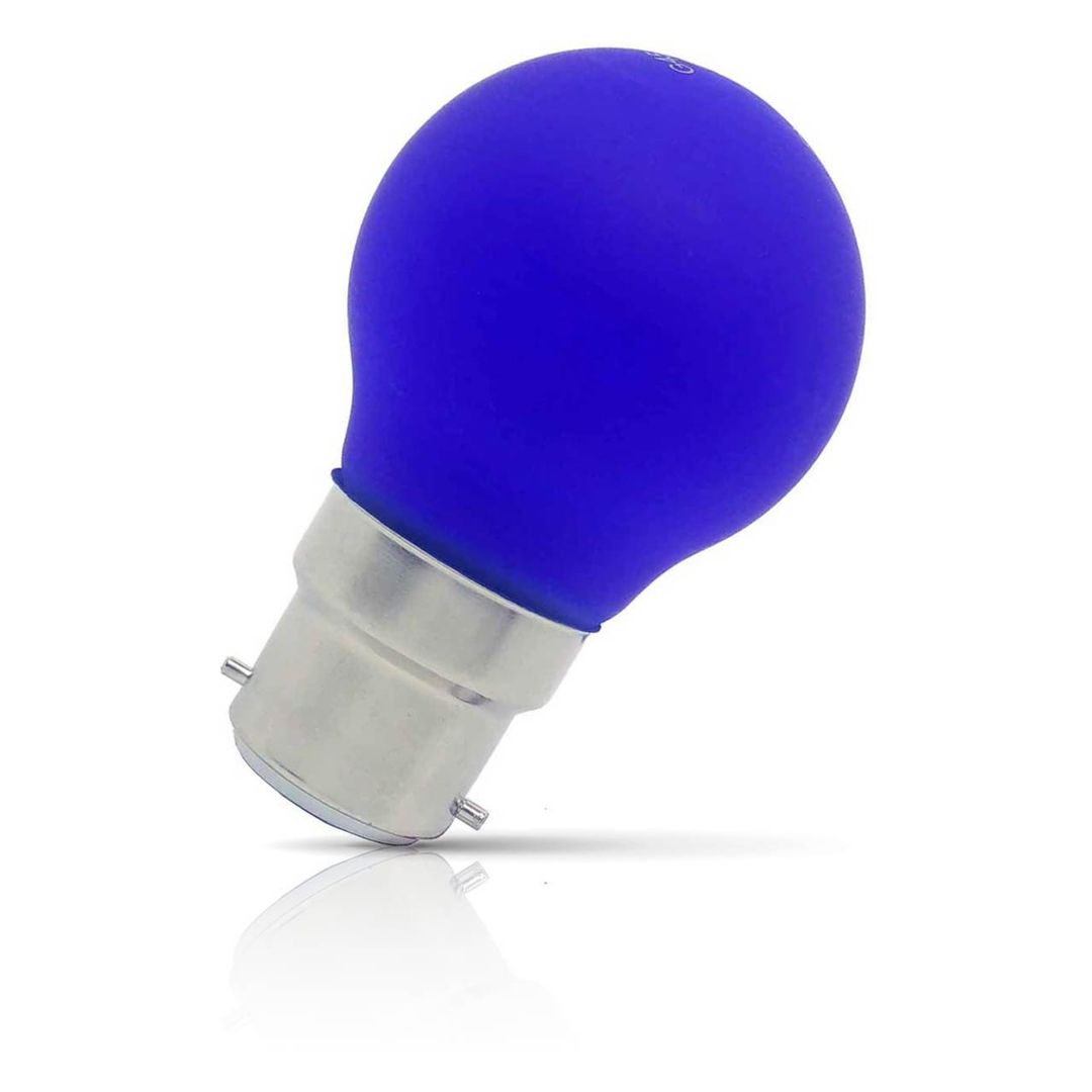 Opus LED Golfball Light Bulb B22 4W Blue Round Bayonet Coloured in Frosted - Image 1