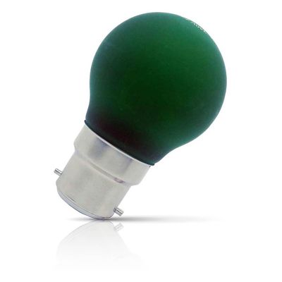Opus LED Golfball Light Bulb B22 4W Green Round Bayonet Coloured in Frosted