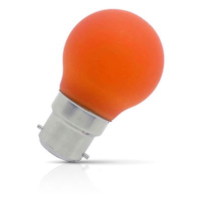 Opus LED Golfball Light Bulb B22 4W Orange Round Bayonet Coloured in Frosted