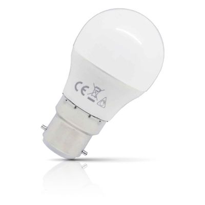 Opus LED Golfball Light Bulb B22 5.2W Dim Warm White 3000K Round Bayonet Thermal Plastic Opal