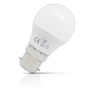 Opus LED Golfball Light Bulb B22 5.2W Dim Daylight 6500K Round Bayonet Thermal Plastic Opal