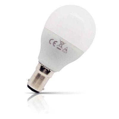 Opus LED Golfball Light Bulb B15 5.2W Dim Warm White 3000K Round Small Bayonet Thermal Plastic Opal