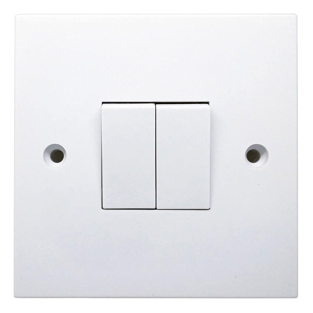 Opus 2-Gang 2-Way Light Switch in White - Image 1