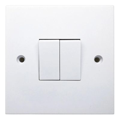 Opus 2-Gang 2-Way Light Switch in White