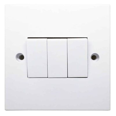 Opus 3-Gang 2-Way Light Switch White