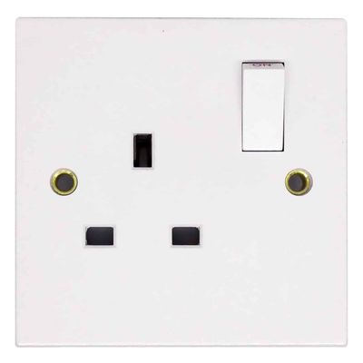 Opus 1-Gang 13 Amp Socket Switched in White