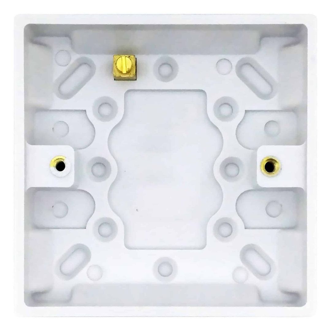 Opus 1-Gang 25mm Back Box in White - Image 1