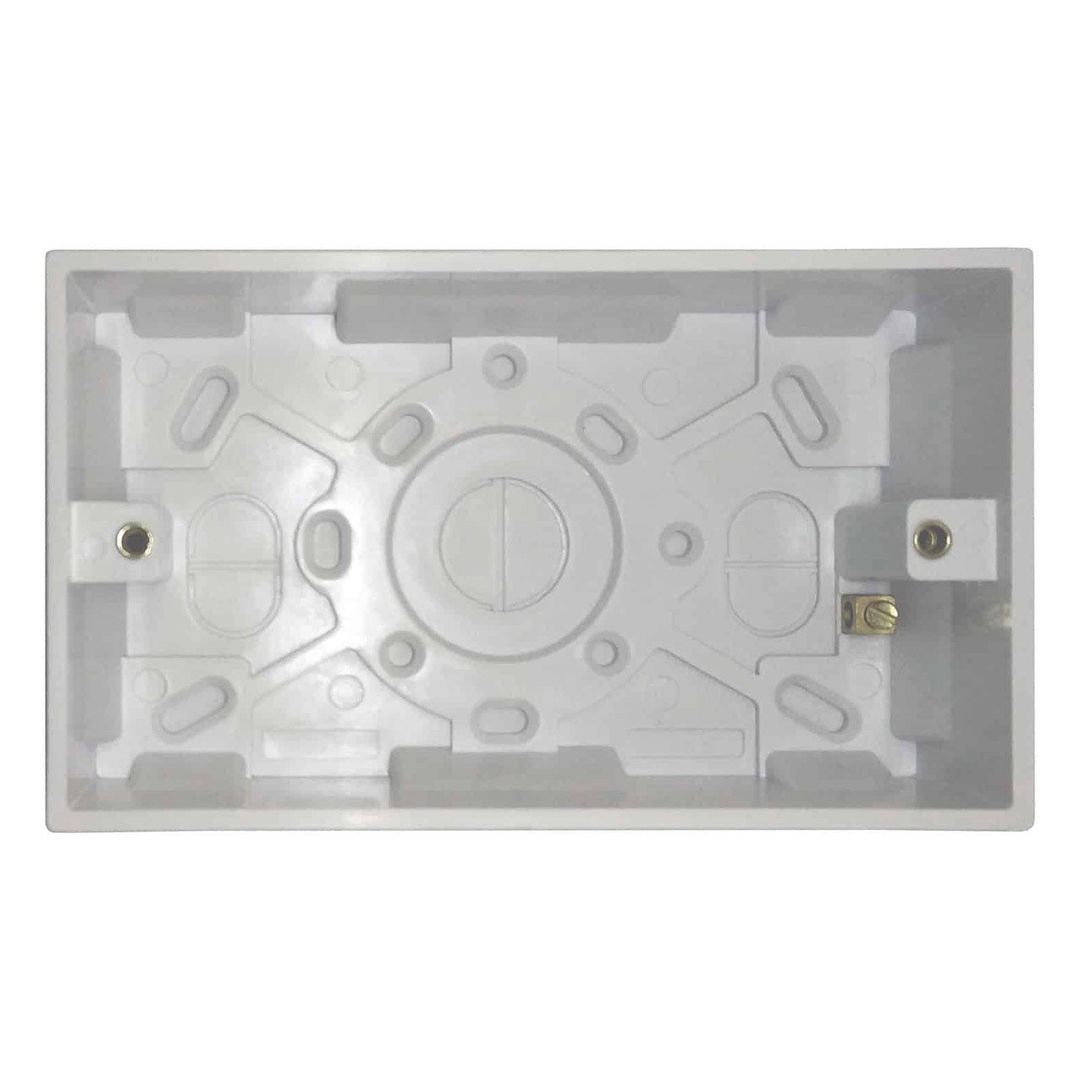 Opus 2-Gang 25mm Back Box in White - Image 1