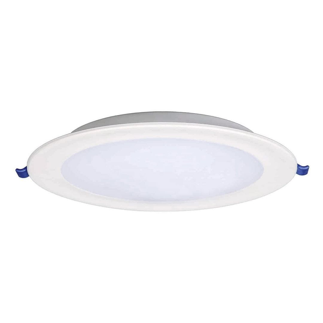 Opus LED Slimline Downlight 9W Cool White 4000K Round Panel Recessed Opal Modern Lights in White - Image 1