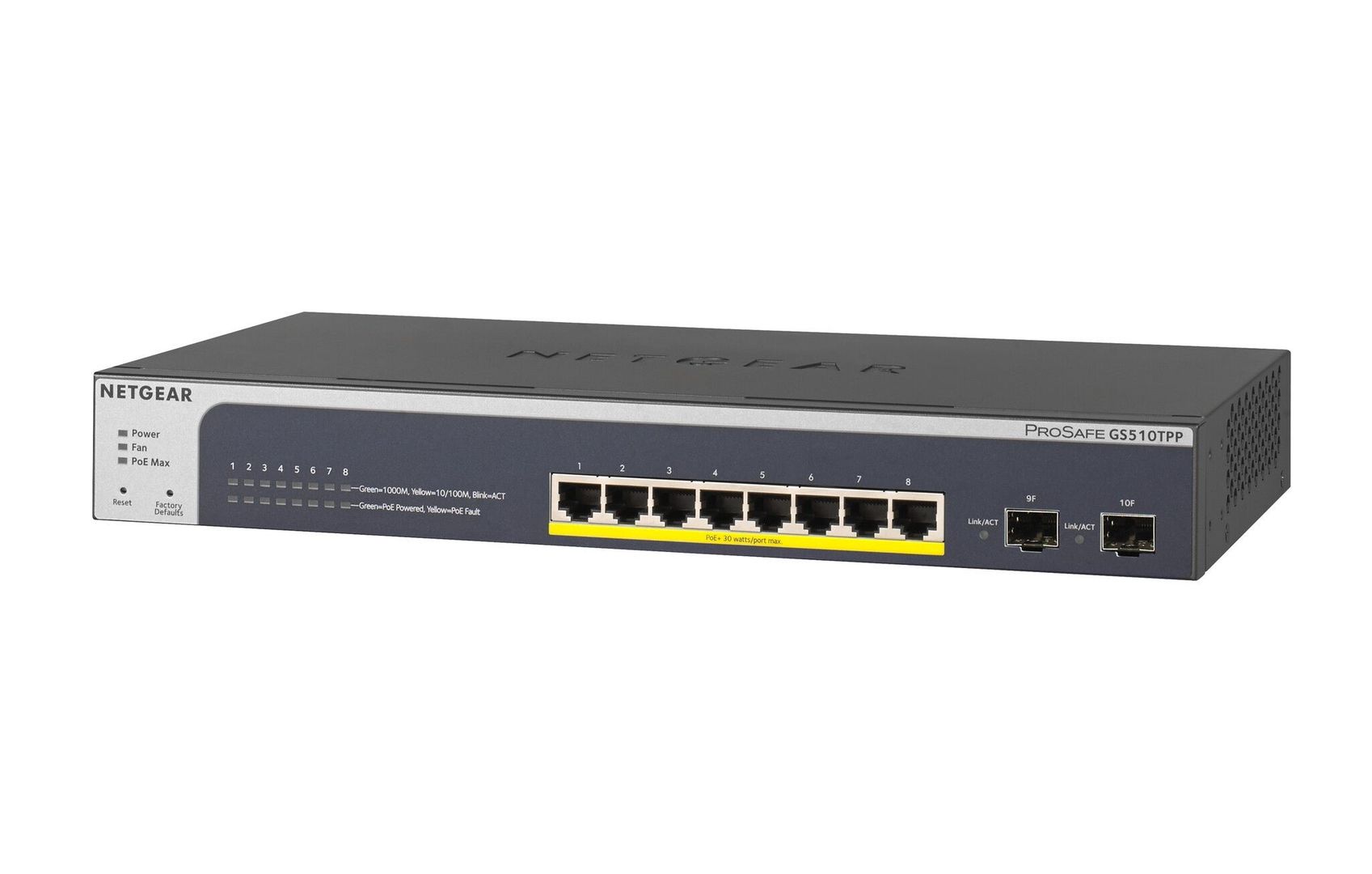 NETGEAR GS510TPP Managed L2/L3/L4 Gigabit Ethernet (10/100/1000) Power over Ethernet (PoE) Black - Image 1