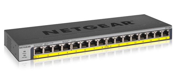 NETGEAR GS116PP Unmanaged Gigabit Ethernet (10/100/1000) Power over Ethernet (PoE) Black - Thumbnail 2