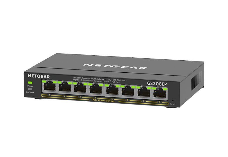 NETGEAR GS308EP Managed L2/L3 Gigabit Ethernet (10/100/1000) Power over Ethernet (PoE) Black - Image 1