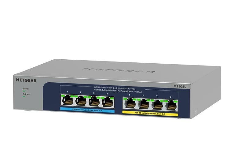 NETGEAR MS108UP Unmanaged 2.5G Ethernet (100/1000/2500) Power over Ethernet (PoE) - Image 1
