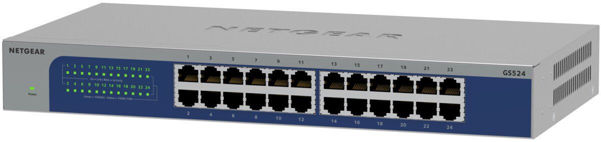 NETGEAR GS524-300EUS network switch Unmanaged Gigabit Ethernet (10/100/1000) Grey - Image 1