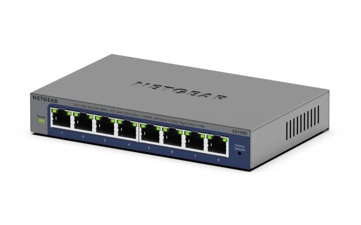 NETGEAR GS108Ev4 Unmanaged L2/L3 Gigabit Ethernet (10/100/1000) Grey - Image 1