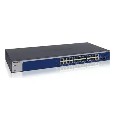 NETGEAR XS724EM Managed L2 10G Ethernet (100/1000/10000) 1U Blue, Grey - Thumbnail 2