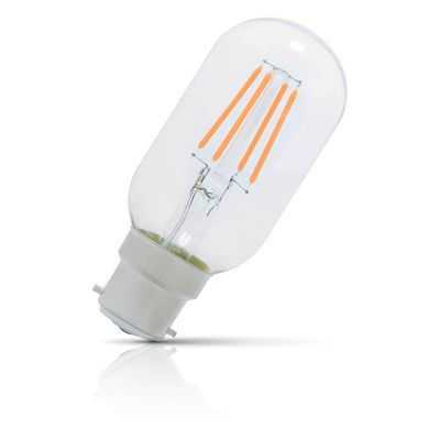 Opus LED T45 Tubular Light Bulb B22 5W Dim 110mm Extra Warm White 2200K Bayonet Filament Clear