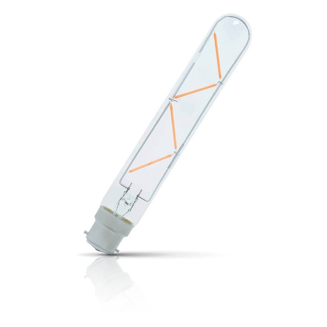 Opus LED T30 Tubular Light Bulb B22 5W Dim 185mm Extra Warm White 2200K Bayonet Filament Clear - Image 1