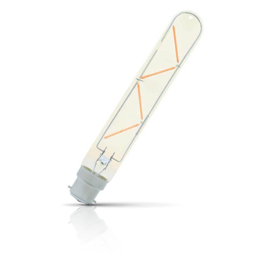 Opus LED T30 Tubular Light Bulb B22 5W Dim 185mm Extra Warm White 2200K Bayonet Filament Gold - Image 1