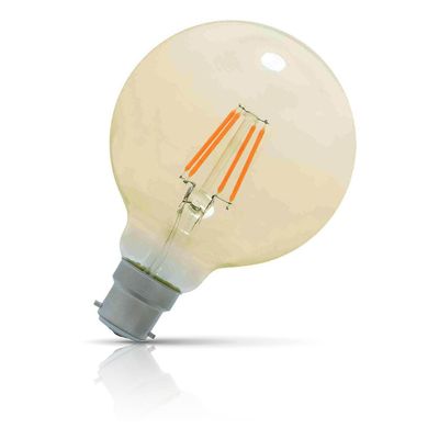 Opus LED G95 Globe Light Bulb B22 5W (60W Eqv) Dim Extra Warm White 2200K Bayonet Filament Gold