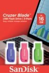 SanDisk Cruzer Blade 16GB USB flash drive USB Type-A 2.0 Blue Green Pink - Image 1
