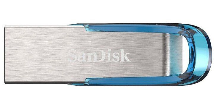 SanDisk Ultra Flair USB flash drive 64 GB USB Type-A 3.2 Gen 1 (3.1 Gen 1) Blue Silver - Image 1
