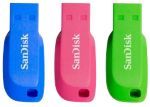 SanDisk Cruzer Blade 3x 32GB USB flash drive USB Type-A 2.0 Blue Green Pink - Image 1