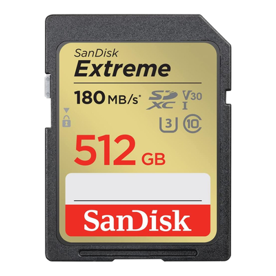 SanDisk Extreme 512 GB SDXC Class 10 UHS-I 180 MB/s 130 MB/s