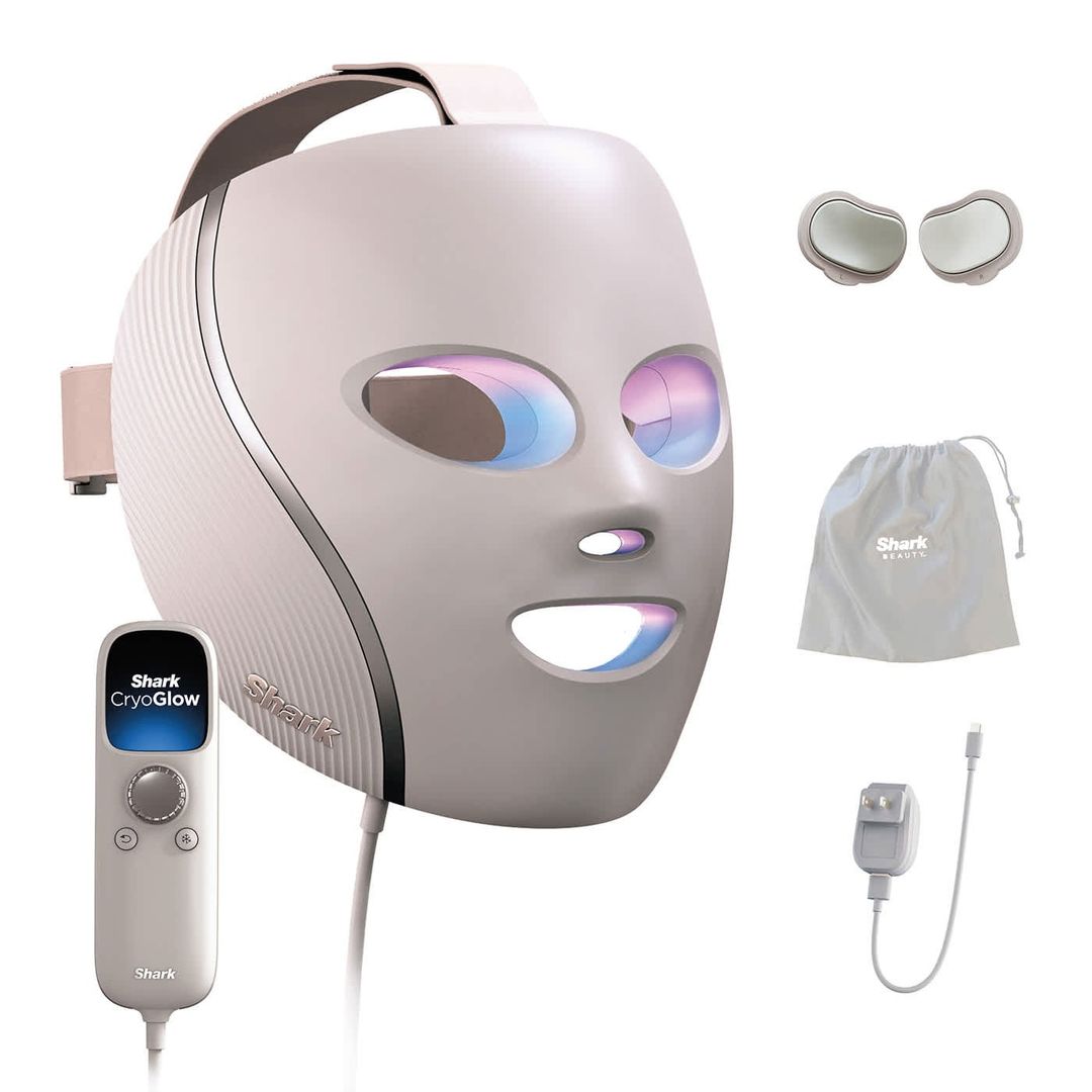 Shark Beauty CryoGlow Under-Eye Cooling & LED Anti-Ageing & Blemish Repair Mask - Pink - Image 1
