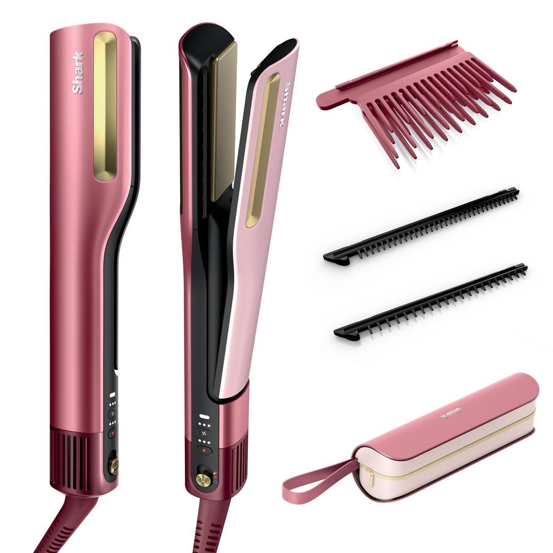 Shark SilkiPro Straight Hair Straightener + Dryer in One Tool - Rose Petal - Image 1