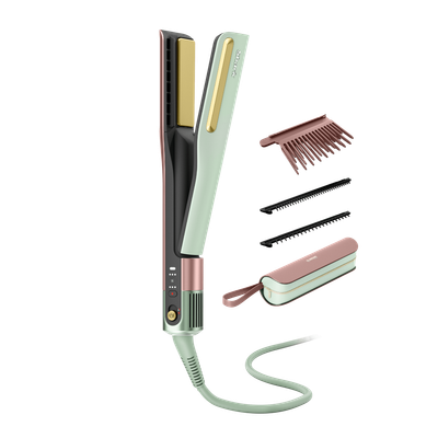 Shark SilkiPro Straight Hair Straightener + Dryer in One Tool - Strawberry Matcha - Thumbnail 2