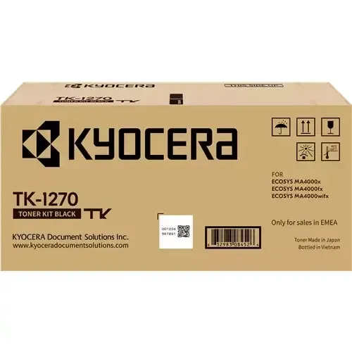 KYOCERA TK-1270. Black toner page yield: 10000 pages Printing colours: Black Quantity per pack: 1 pc(s) - Image 1