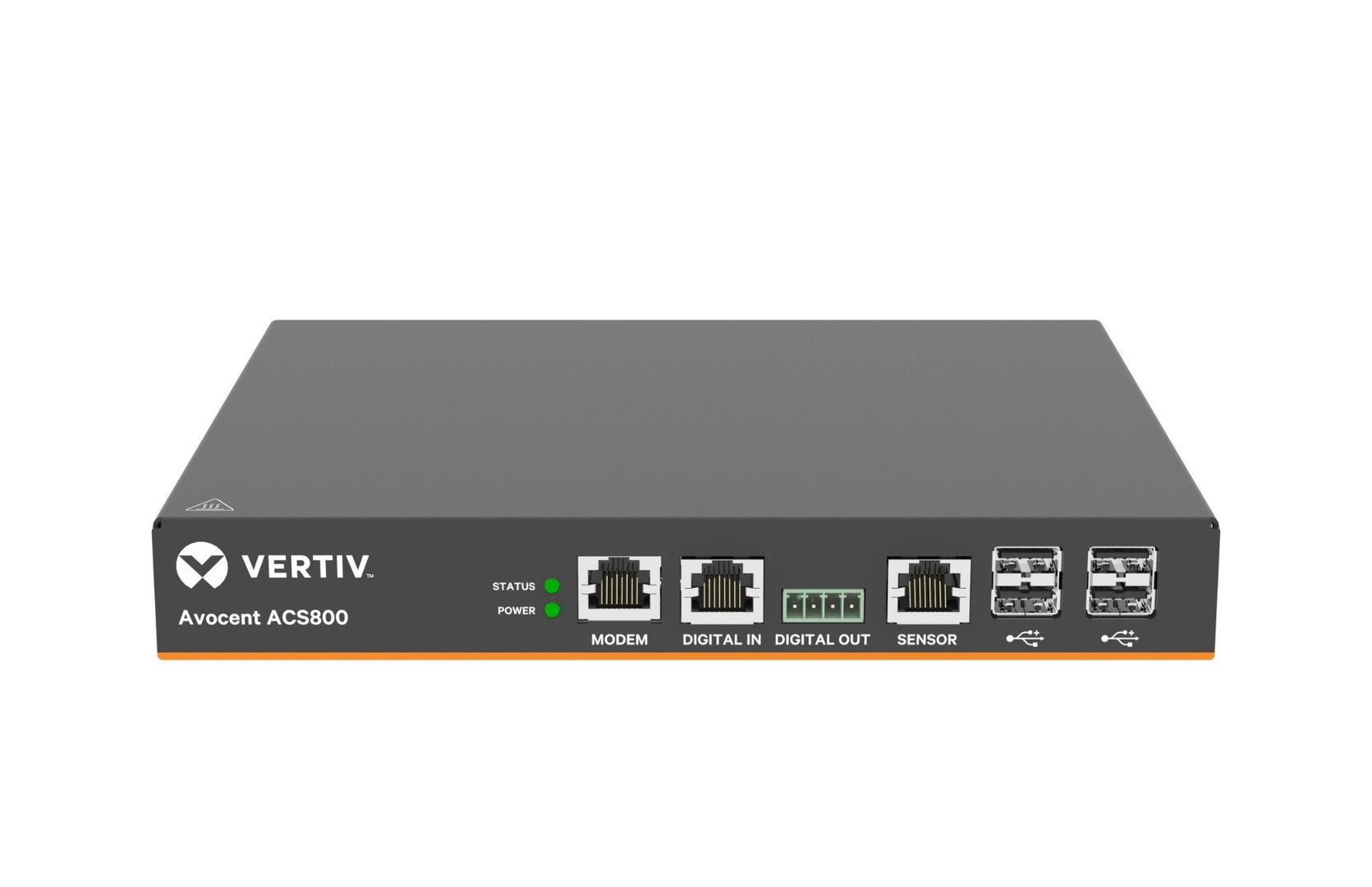 Vertiv Avocent 4-Port ACS800 Serial Console with analog modem, external AC/DC Power Brick - Jumper cord: Plug C14 to connector C13 - Image 1